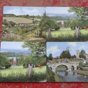 Set 4 Tablemats Watercolour Scenes of Kent England (K713)